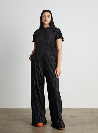 Who What Wear Collection + Paulina Pull-On Relaxed Pants in Black