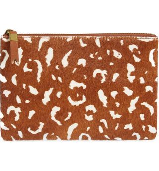 Madewell + Genuine Calf Hair Edition Leather Pouch Clutch