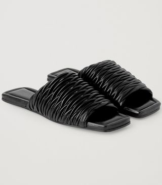 COS + Leather Square-Toe Sandals