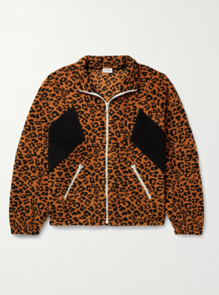 Celine Homme + Leopard-Print Fleece Track Jacket