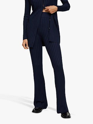 Mango + Slitter Striped Knit Trousers