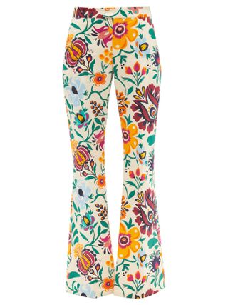 La DoubleJ + Saturday Night Floral-Print Cotton-Blend Trousers