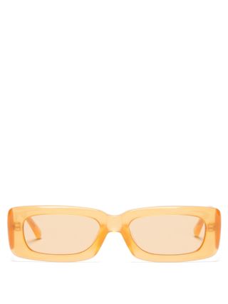 The Attico x Linda Farrow + Mini Marfa Rectangle Sunglasses