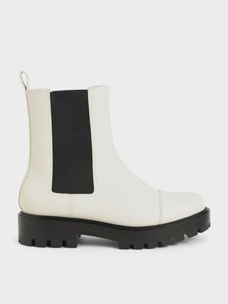 Charles & Keith + Chalk Chunky Sole Boots