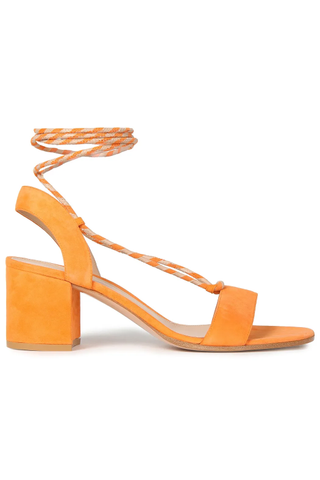 Gianvito Rossi + Antibes 60 Lace-Up Suede Sandals