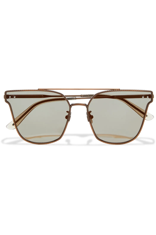 Bottega Veneta + Butterfly-Frame Bronze-Tone Sunglasses