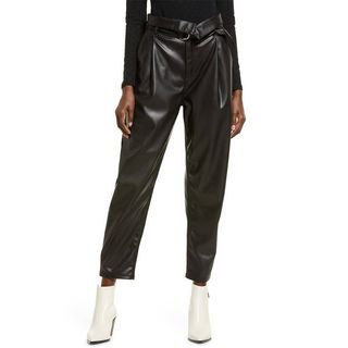 Open Edit + Faux Leather Trousers