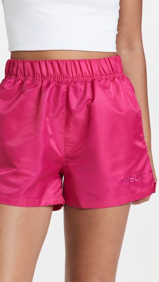 Wsly + High Waist Nylon Shorts