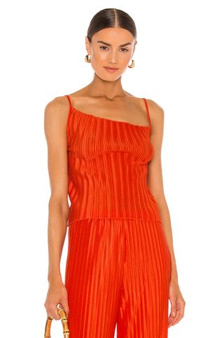 House of Harlow 1960 + X Sofia Richie Issey Tank in Red Orange