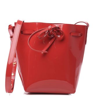Mansur Gavriel + Patent Calfskin Mini Mini Bucket Bag Flamma