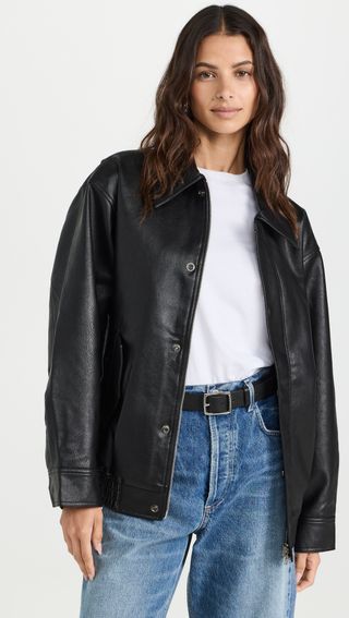 Pixie Market + Nash Oversized Leather Bomber Jacket