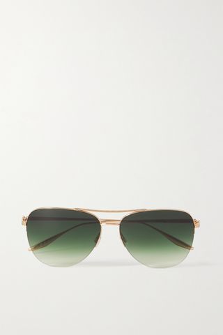 Barton Perreira + Gesner Aviator-Style Gold-Tone Sunglasses