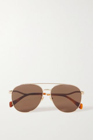 Gucci + Eave Aviator-Style Gold-Tone Sunglasses