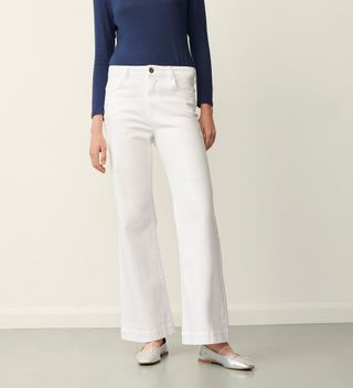 Finery London + Gio White Wide Leg Jeans
