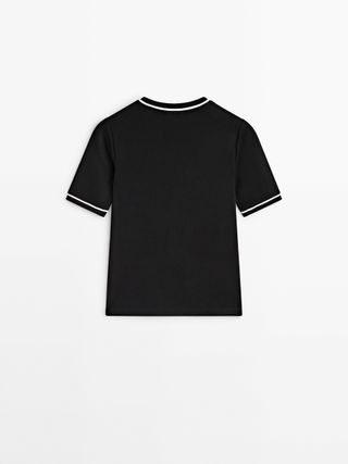 Massimo Dutti + Short Sleeve Contrast T-Shirt