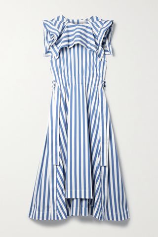 3.1 Phillip Lim + Ruffled Striped Cotton-Blend Poplin Midi Dress