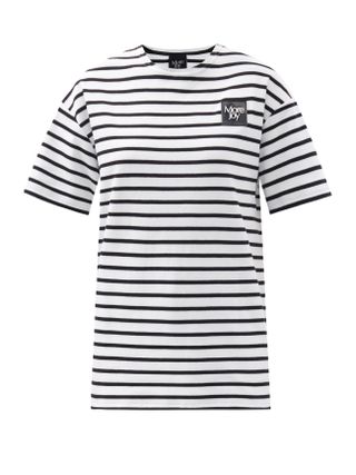 More Joy by Christopher Kane + Logo-Patch Striped Cotton-Jersey T-Shirt