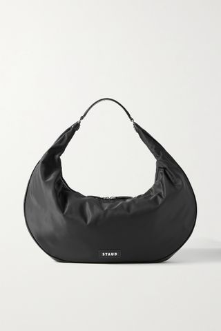 Staud + Sasha Large Leather-Trimmed Nylon Shoulder Bag