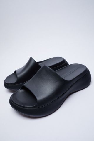 Zara + Rubberized Low Heel Sandals