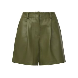 The Frankie Shop + Manon Pleated Faux Leather Shorts