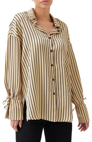 4th 
Reckless + Rodell Stripe Tie Cuff Shirt