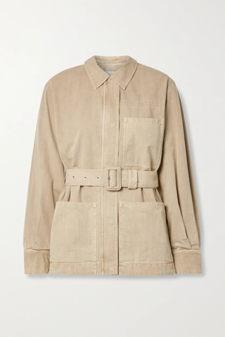 Proenza Schouler White Label + Belted Washed-Cotton Jacket