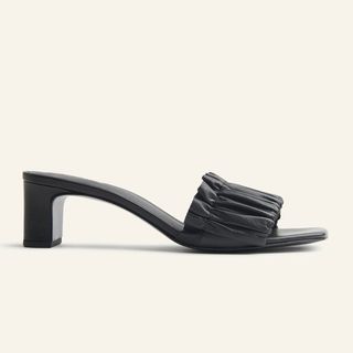 Reformation + Shereen Ruched Block Heel Mules