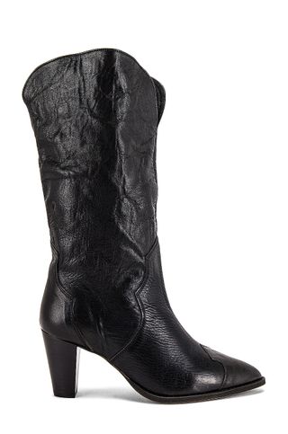Free People + Shayne Tall Western Boots in Black