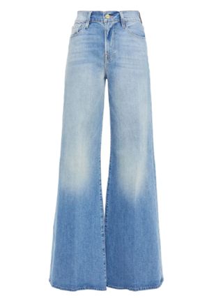 Frame + Distressed High-Rise Wide-Leg Jeans