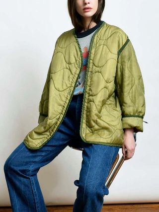Vintage + Army Green Liner Jacket