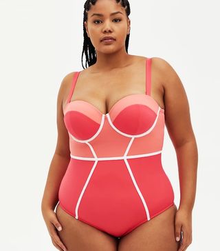 Torrid + Pink Color Block Wired One Piece