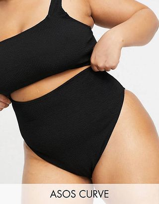 ASOS Design + Crinkle Bikini in Black