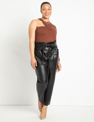 Eloquii + Paperbag Leather Pants