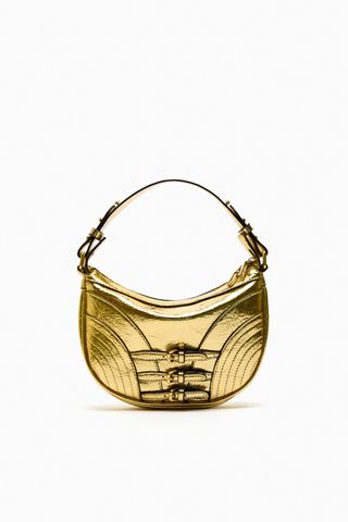 Zara + Metallic Shoulder Bag