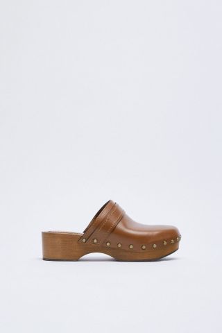 Zara + Wood and Leather Clogs