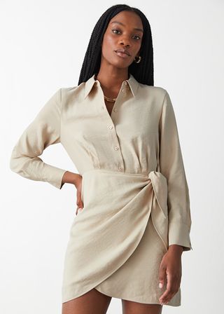 & Other Stories + Buttoned Mini Wrap Dress