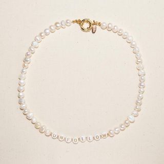 Joey Baby + 18K Gold Plated & Freshwater Pearl Fear Necklace