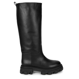 Gia Borghini + X Pernille Teisbaek Black Leather Knee-High Boots