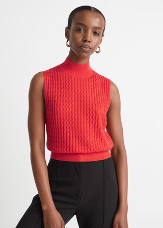 & Other Stories + Sleeveless Cable Knit Top