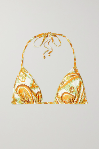 Faithfull the Brand + Jacqueline Paisley-Print Recycled Triangle Bikini Top