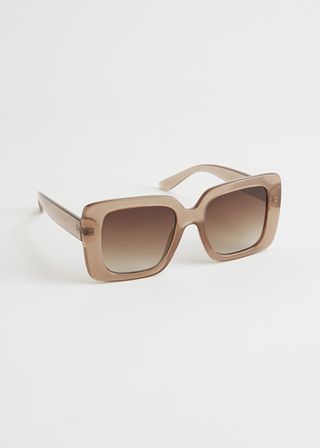 & Other Stories + Squared Frame Oversized Sunglasses