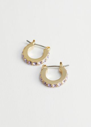 & Other Stories + Gemstone Studded Mini Hoop Earrings
