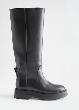 & Other Stories + Chunky Knee High Leather Boots