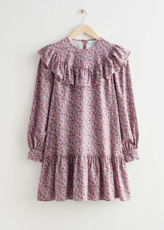 & Other Stories + Scalloped Embroidery Mini Dress