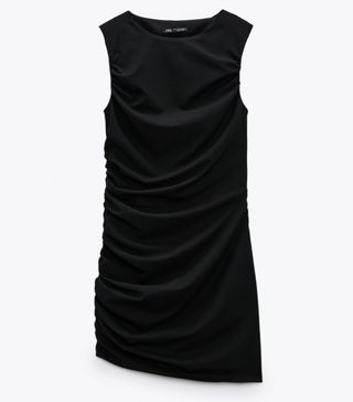 Zara + Mini Dress With Draped Side