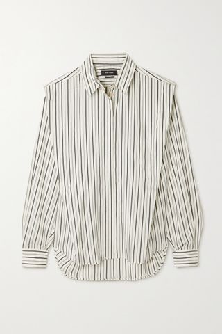 Isabel Marant + Gray Sotalki Striped Silk Shirt