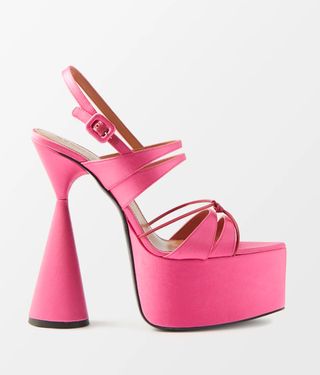 D'Accori + Pink Belle Cone-Heel Platform Sandals