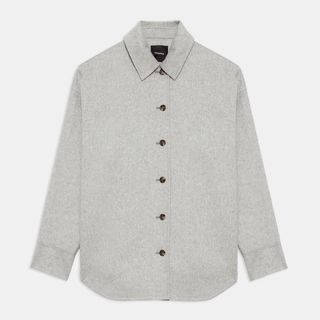Theory + Oversized Shirt Jacket in Double-Face Wool-Cashmere