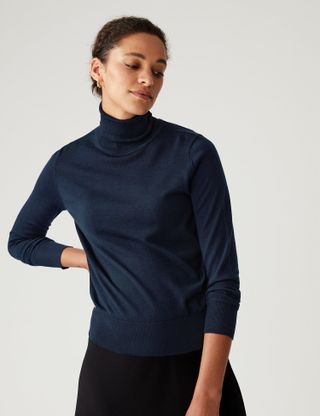 Marks & Spencer + Cashmere Roll Neck Jumper