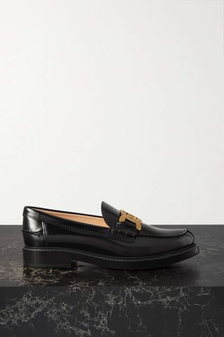 Tod's + Gomma Basso Embellished Glossed-Leather Loafers